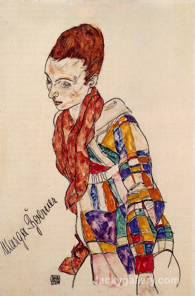 Portrait of Marga Boerner by Egon Schiele paintings reproduction